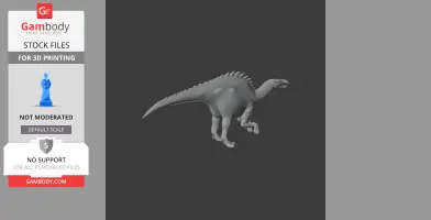 3D model of a Tanius dinosaur, featuring a spiked back and textured body, designed for 3D printing.