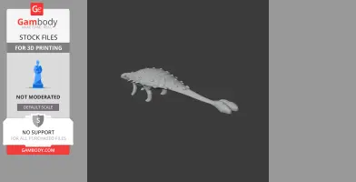 3D model of Tarchia, a prehistoric armored dinosaur, for 3D printing.