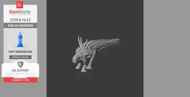 Spiked prehistoric creature 3D model, resembling an ankylosaurid, displayed for printing.