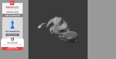 Ancient warrior figurine with helmet and axe, holding a shield, ready for 3D printing.