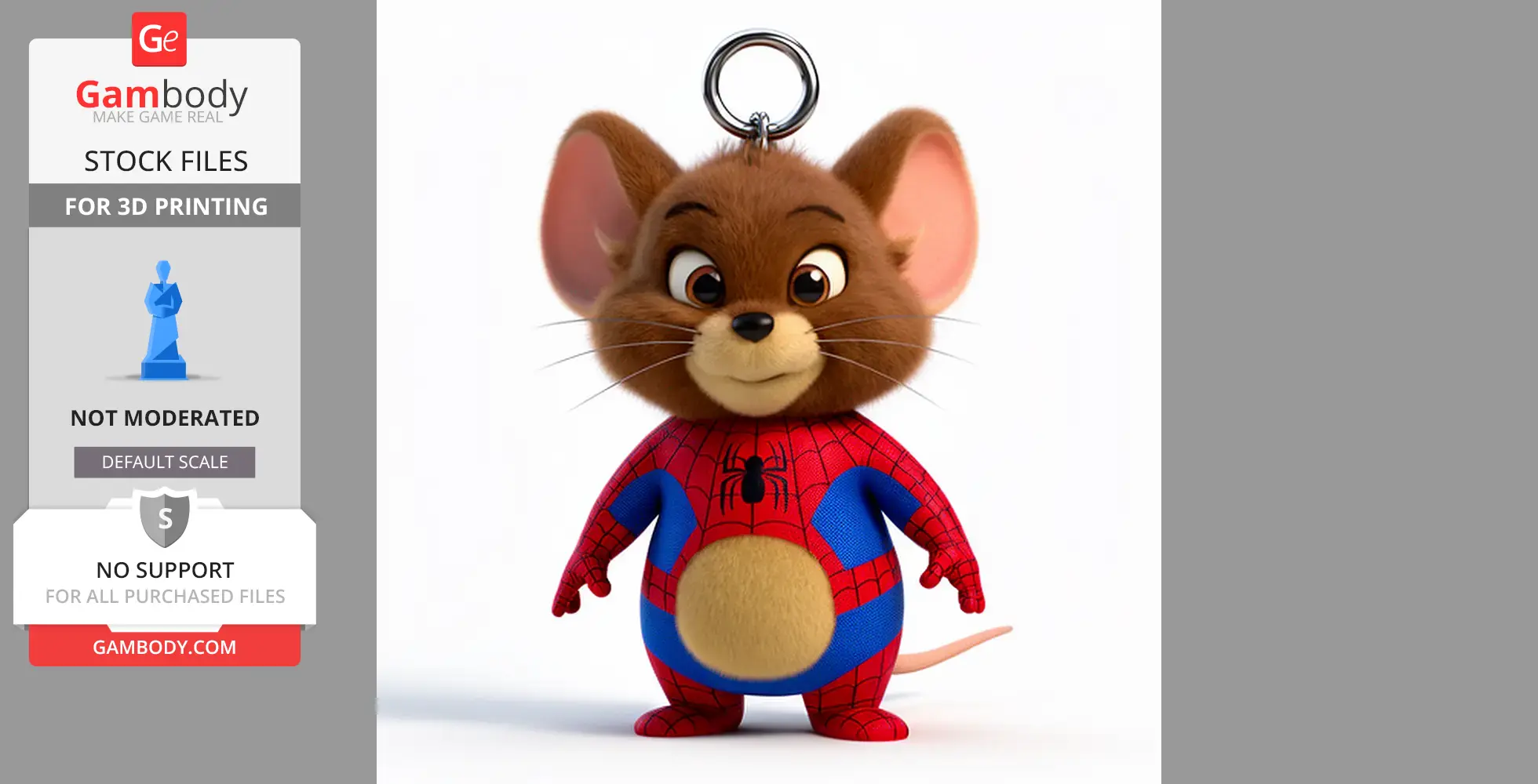Jerry Mouse Spider-Man Ring Figure - Mashup Figure STL