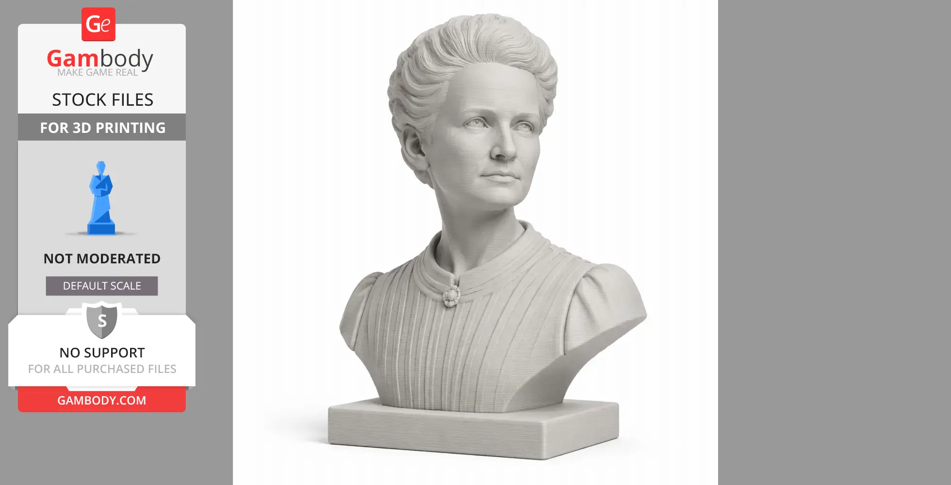 Marie Curie Bust - Historical Warrior STL