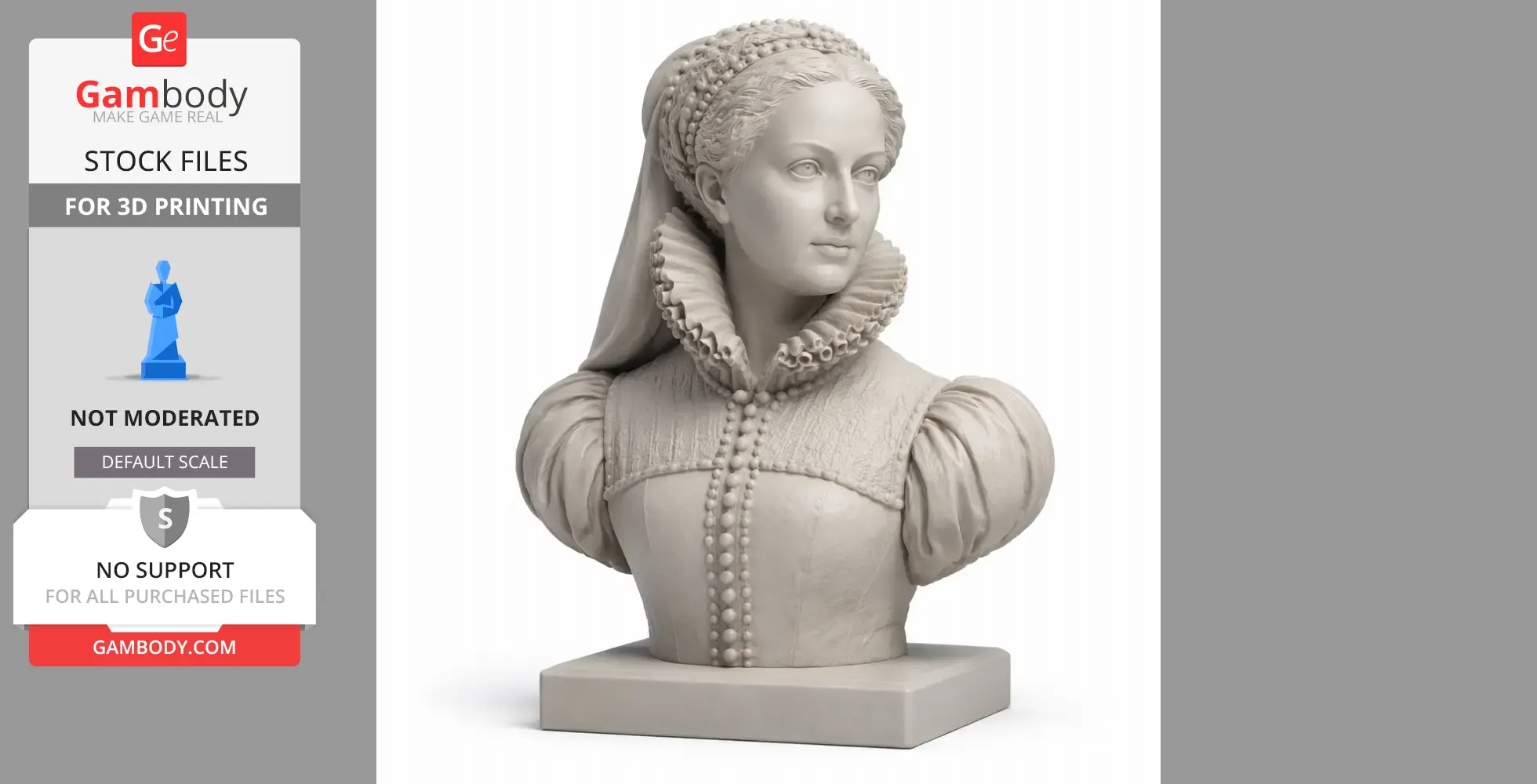 Mary Queen of Scots Bust - Historical Warrior STL