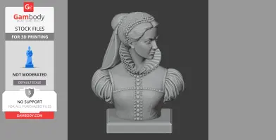 Mary Queen of Scots Bust - Historical Warrior STL
