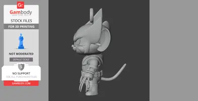 Jerry Mouse Wolverine Ring Figure - Mashup Figure STL