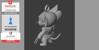 Jerry Mouse Wolverine Ring Figure - Mashup Figure STL