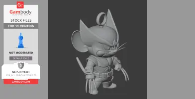 Jerry Mouse Wolverine Ring Figure - Mashup Figure STL
