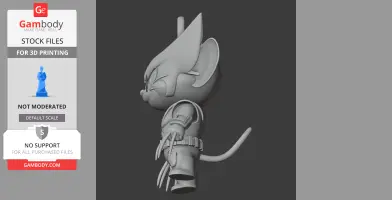 Jerry Mouse Wolverine Ring Figure - Mashup Figure STL