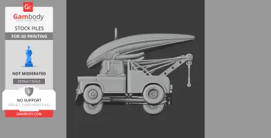 A mashup 3D model of a tow truck with a Xenomorph head on top, designed for 3D printing.
