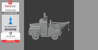 3D model of a tow truck with a sci-fi-inspired ring attachment on the top.