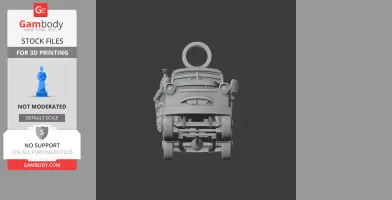 Car character in Boba Fett armor with a ring on top, ready for 3D printing.