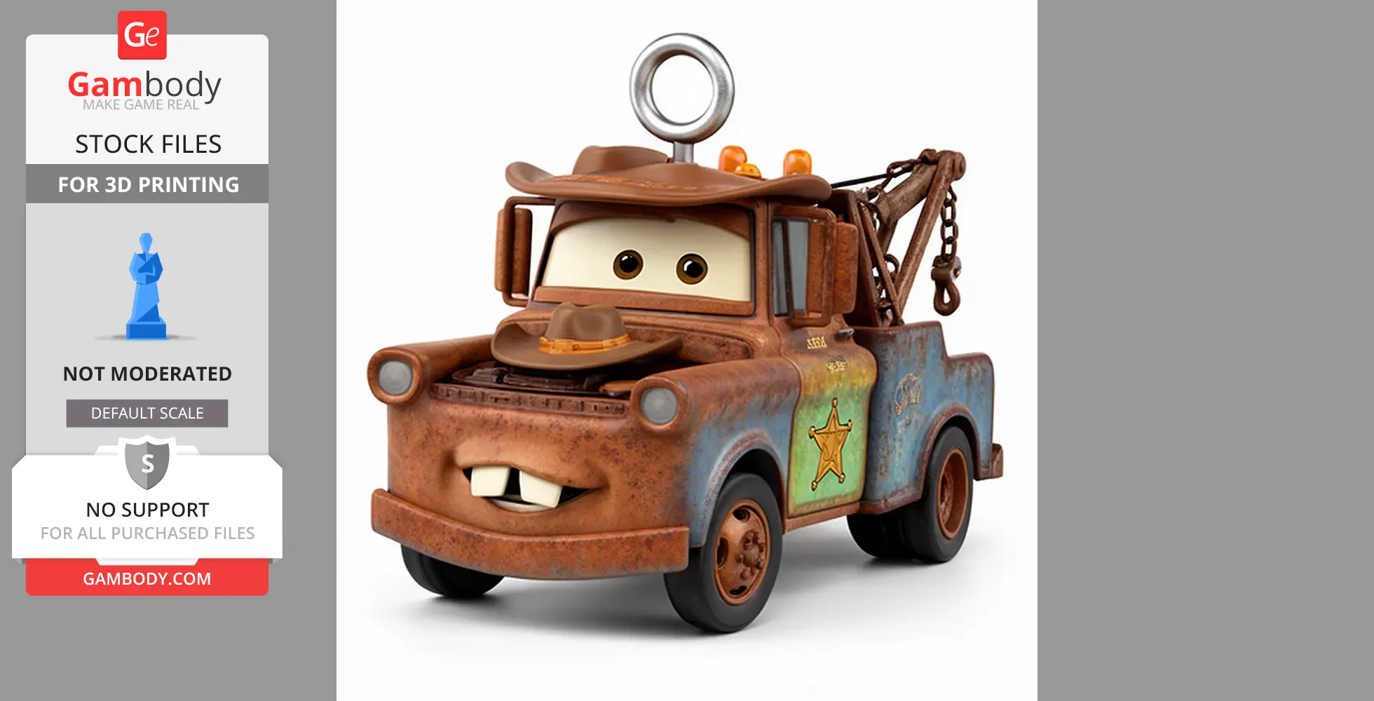 Mater Cowboy Ring Figure - Mashup Figure STL