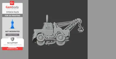 A 3D model of a tow truck with tentacles and Cthulhu-inspired design elements.