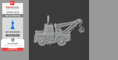 A tow truck with Cthulhu-like tentacles and a large ring on top for 3D printing.