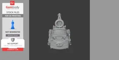 A cartoon tow truck with Cthulhu-like features and a ring on top, designed for 3D printing.