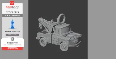 Mashup 3D model of a tow truck with Deadpool-inspired elements.