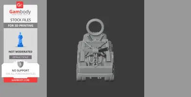 A hybrid 3D model of a car with Deadpool features, designed as a ring holder.