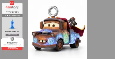 A mashup of Mater from Cars and Doctor Strange, featuring magical symbols and a cape.