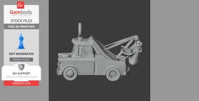 A 3D model of a tow truck styled as a mashup with Doctor Strange's features and accessories.