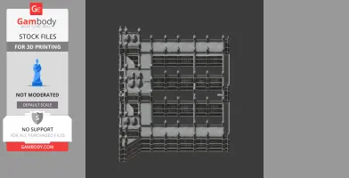 Intricate Gothic Revival architectural model with spires and detailed window designs for 3D printing.
