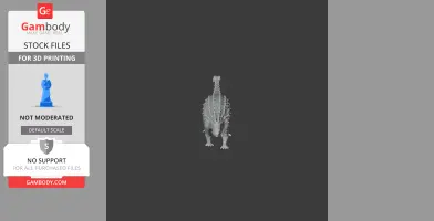 3D model of a spiky-backed, quadrupedal dinosaur viewed from the front.