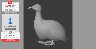 3D model of a tinamou bird in a neutral pose for printing.