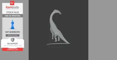 A 3D model of a Titanosaurus, featuring a long neck and tail, designed for 3D printing.