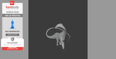 3D model of a Titanosaurus with a long neck and tail, designed for 3D printing.