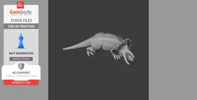 A 3D model of a Triceratops dinosaur, detailed with horns and frill, for 3D printing.