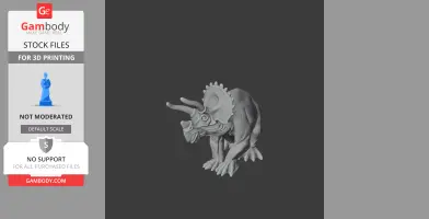 A detailed 3D model of a Triceratops, ready for 3D printing.