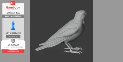 A 3D model of a prehistoric bird with detailed wings and talons, designed for 3D printing.