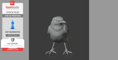 3D model of a prehistoric bird-like creature standing upright.