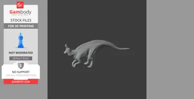 3D model of a Tsintaosaurus dinosaur in a walking pose, designed for 3D printing.