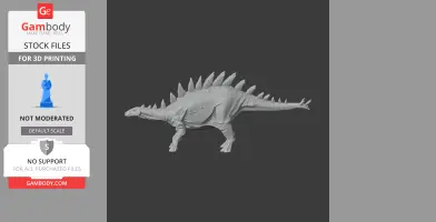 3D model of a Tuojiangosaurus with rows of spikes on its back, designed for 3D printing.