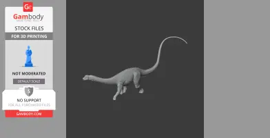 A detailed 3D model of a long-necked dinosaur for 3D printing.