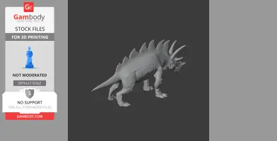 3D model of Udanoceratops with large horns and back spikes, designed for 3D printing.
