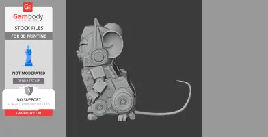 A mashup figure combining Jerry Mouse and Optimus Prime with a robotic design, posed in profile.