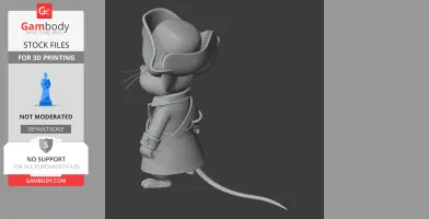 Jerry Mouse Pirate Ring Figure - Mashup Figure STL