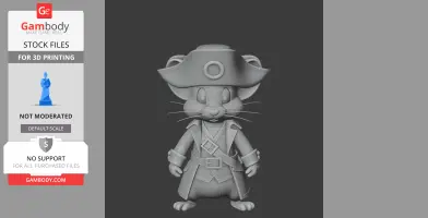 Jerry Mouse Pirate Ring Figure - Mashup Figure STL