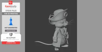 Jerry Mouse Pirate Ring Figure - Mashup Figure STL