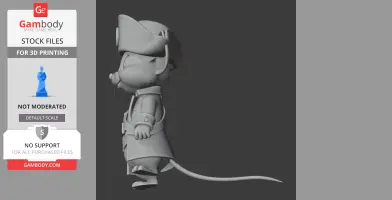 Jerry Mouse Pirate Ring Figure - Mashup Figure STL