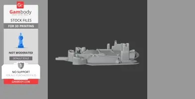 3D model of Helmsley Castle with towers and walls, designed for 3D printing.