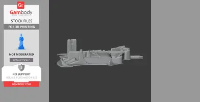 A gray 3D model of Helmsley Castle's architecture, shown from a side view for 3D printing.