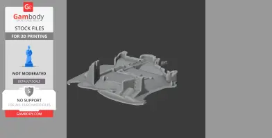 3D model of a simplified castle structure with walls and towers, suitable for 3D printing.