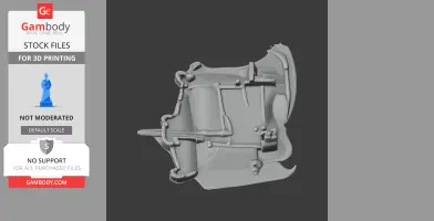A 3D model of a medieval castle wall section with towers and battlements, ready for 3D printing.