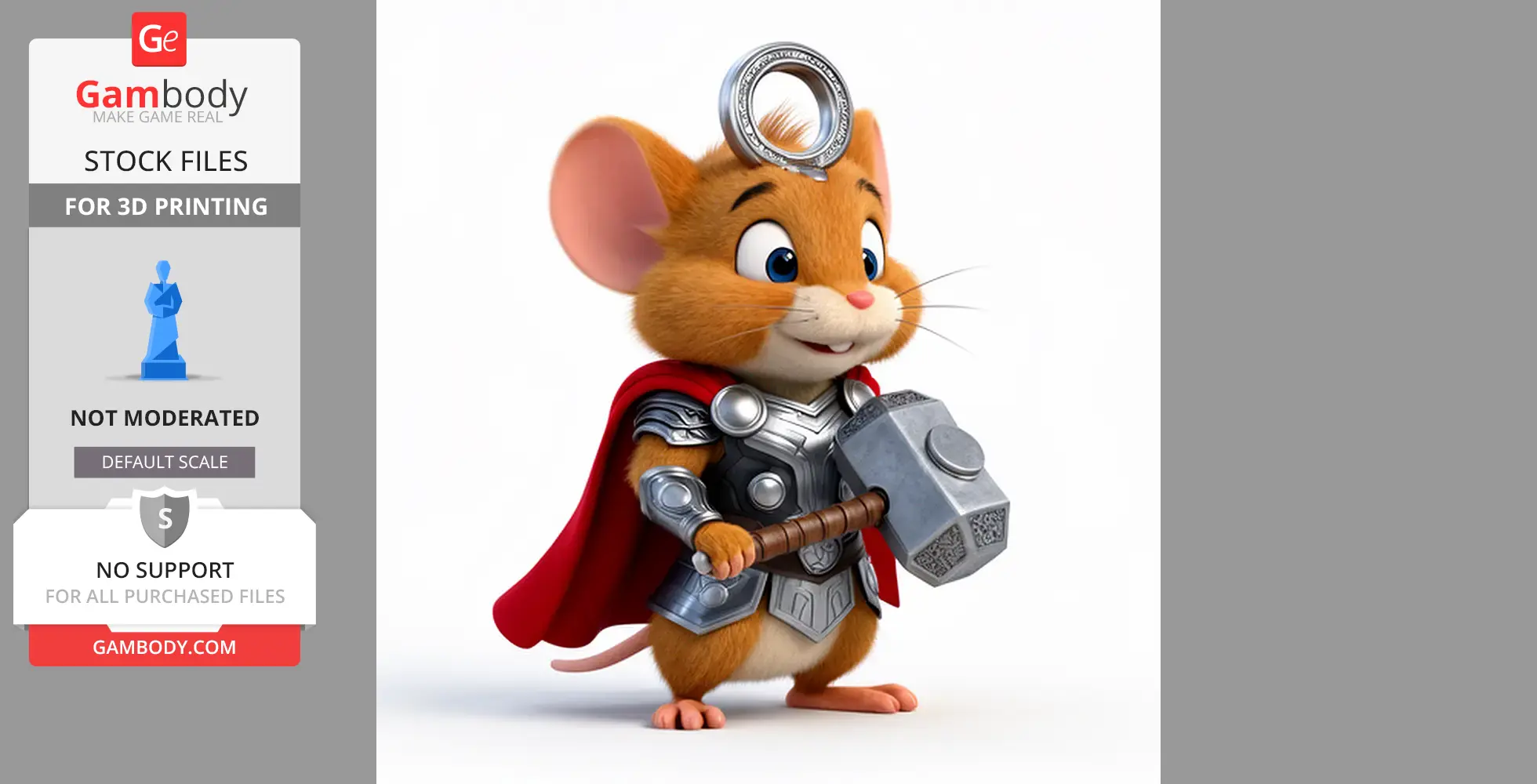 Jerry Mouse Thor Ring Figure - Mashup Figure STL