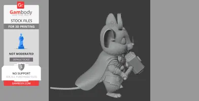 Jerry Mouse Thor Ring Figure - Mashup Figure STL