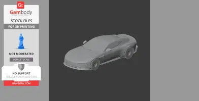 3D model of a sleek, modern car design, suitable for 3D printing.
