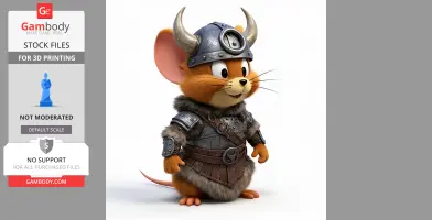 Jerry Mouse Viking Ring Figure - Mashup Figure STL