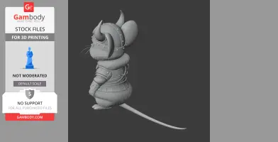 Jerry Mouse Viking Ring Figure - Mashup Figure STL